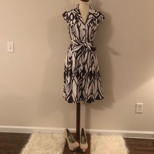 Lino USA Sleeveless Button-Down Belted Dress